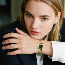 JEWELRYWE Elegant And Simple Women's Watch, Small Luxury Analog Quartz Watch, Removable Alloy Strap, Adjustable Band Size, Rectangular Square Dial, Suitable For Casual Business Wear, Birthday Christmas Gift, With Watch Strap Removal Tool