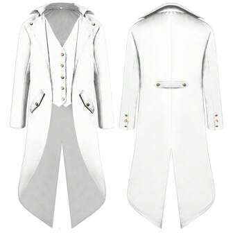 COS Novo Adulto Homens Cosplay Traje Medieval Comprimento Médio Punk Retro Fraque Vestido Extravagante Roupa para Homens