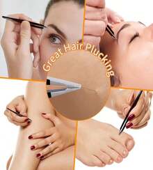 TsMADDTs 6 PCS Tweezers Set For Women, Eyebrow Tweezers With Curved Scissor For Ingrown Hair, Hair Plucking Daily Beauty Tools With Leather Travel Case - 摩卡棕 - 查看 7