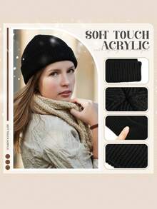 3 Pieces Beanie Watch Hat Roll-Up Edge Skullcap Fisherman Beanie For Women Men Watch Hat Roll Up Edge Skullcap Fisherman Beanie Unisex