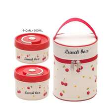 Cute Cherry 304 Stainless Steel Lunch Box Set With Insulated Bag,Large Capacity Portable Insulated Food Lunch Container Set With Thermal Lunch Box Separate Stackable Lunch Containe - Multicolor Lunch Box - View 20