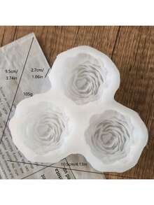 Peony Rose Flower 3D Silicone Mold, DIY Resin Epoxy Clay Craft Mold - White - View 3