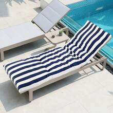 REINO MANSIDI Sun Lounger Cushion PACK OF 1 Assorted Designs 180x55x6cm - Xanh và trắng - Xem 1