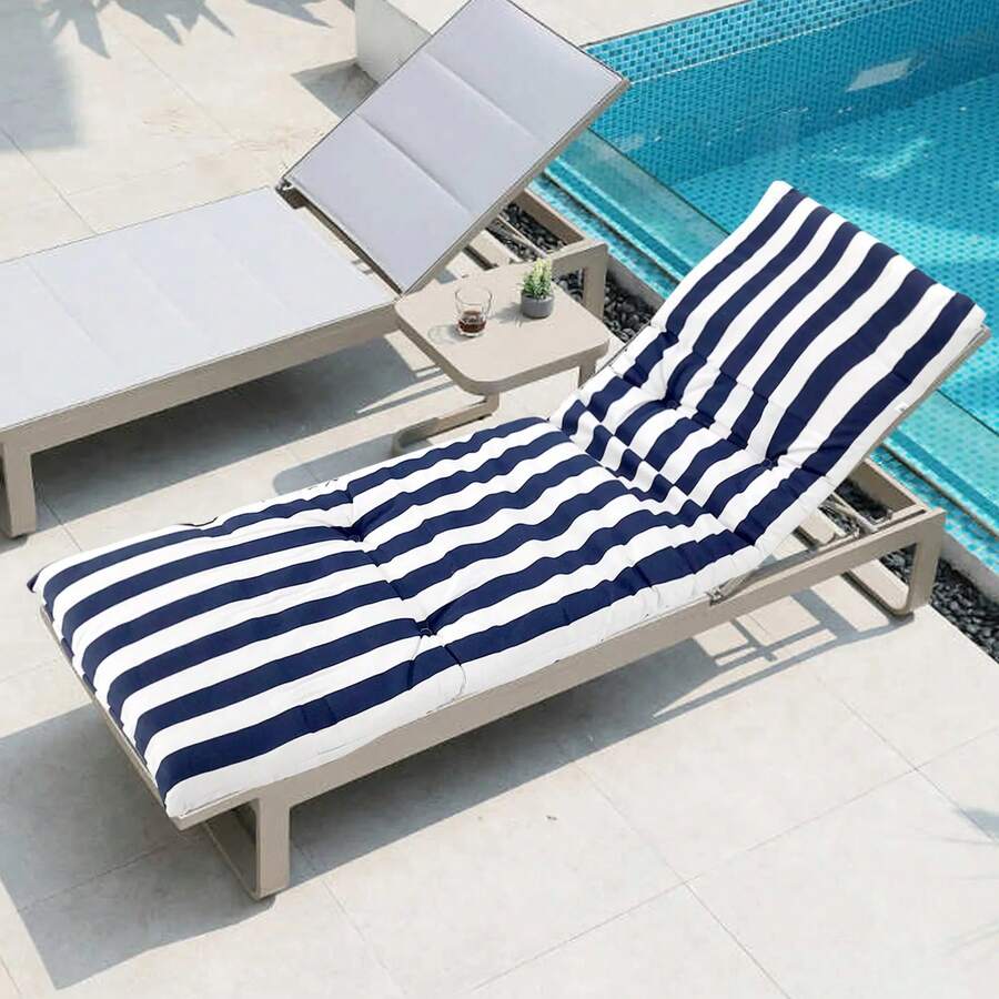 REINO MANSIDI Sun Lounger Cushion PACK OF 1 Assorted Designs 180x55x6cm - Xanh và trắng - Xem 1