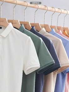 Men's PLAIN POLO Shirt Premium Cotton Pique Fabric Promotion - 白色 - 查看 2