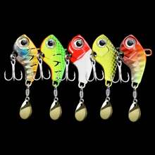 5Pieces Fishing Lure Kit Metal VIB Artificial Bait Sinking Spinner Spoon Fishing Lures Jigs Fishing Tackle