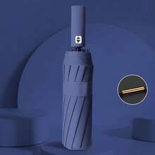 1 件全自动 24 骨防风紧凑型折叠雨伞，遮阳防雨两用，加强型多功能旅行伞