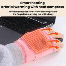 1 Pair Unisex Rechargeable Heated Gloves - Fingerless Design, 1800mAh Battery, 3-Layer Fabric, Fast Heating & Warm, 3 Temperature Levels (113°F, 122°F, 131°F), Flexible Touchscreen Gloves, Suitable For Outdoor Travel, Camping, Office Work And Leisure Activities