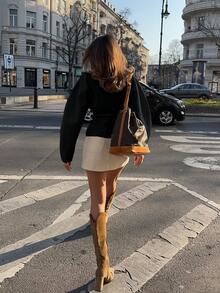 Áo khoác cardigan nữ dáng rộng màu trơn, thanh lịch, kiểu dáng đường phố, cài cúc kim loại, tay dài, cổ chữ V, cài một hàng khuy, màu trắng, thích hợp cho Ngày Valentine, sinh nhật, du lịch biển, hòa nhạc. - màu đen - Xem 5