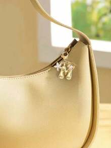 Gold Bubble Letter Cute Necklace Pendant Bag Charm - Lucky Crystal Pendant Decorated With Natural Seashell And Starfish Accessories, Letter A-Z, Essential Beach Outfit Accessory, Bohemian Vintage Style - Multicolor - View 5