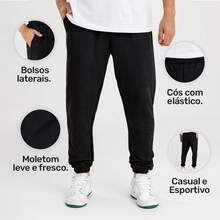 Calça Jogger Moletom Masculina Premium - Bolsos Laterais - Conforto e Estilo, Casual e Esportivo - Mescla - Visão 3