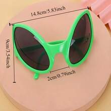 1 件外星人主题派对眼镜、头饰、新奇塑料照片道具，适合生日、单身派对、酒吧、新年庆祝、万圣节、圣诞节活动和派对装饰 - 彩色 - 查看 4