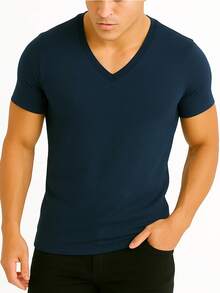 Men T-Shirts - Màu xanh hải quân - Xem 1