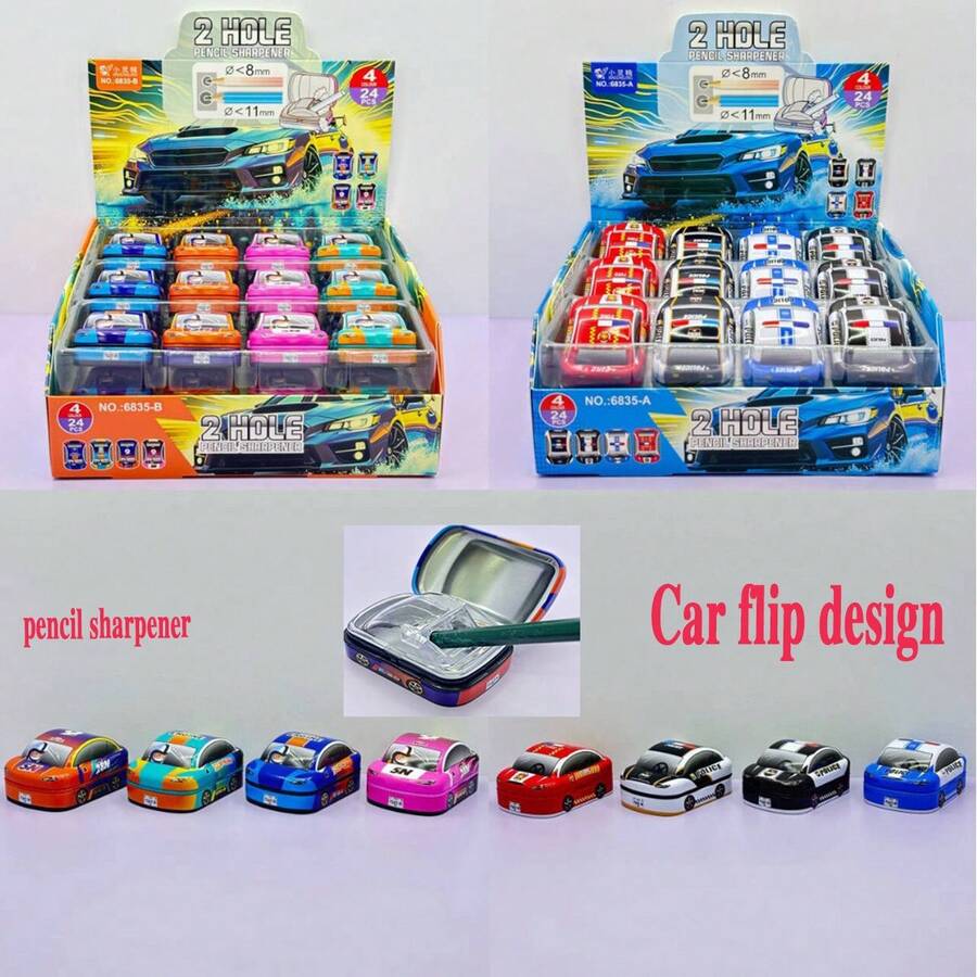 مبراة قلم الثقب بشكل لعبة سيارة كرتونية وحيوان لطيف، مبراة قلم محمولة مدمجة، مناسبة كهدايا للعودة إلى المدرسة، جوائز مدرسية، استخدام المكتب