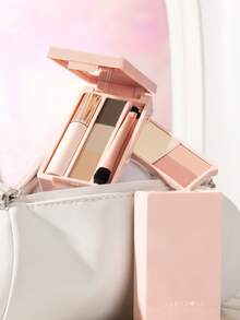 JUDYDOLL Mini Makeup Palette, Compact Eyeshadow Palette, Makeup Combo Palette, Eyelash, Travel & Commute Daily Makeup, Matte Highlighter Eyebrow Powder Contour