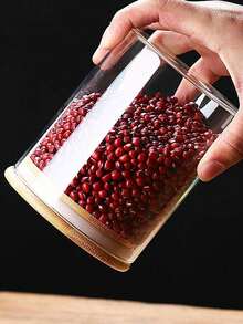 950ml/32oz 玻璃罐配竹盖 - 厨房/食品储藏室密封食品储存容器套装，适用于面食、面粉、谷物、糖、咖啡豆、茶叶 - 彩色 - 查看 4