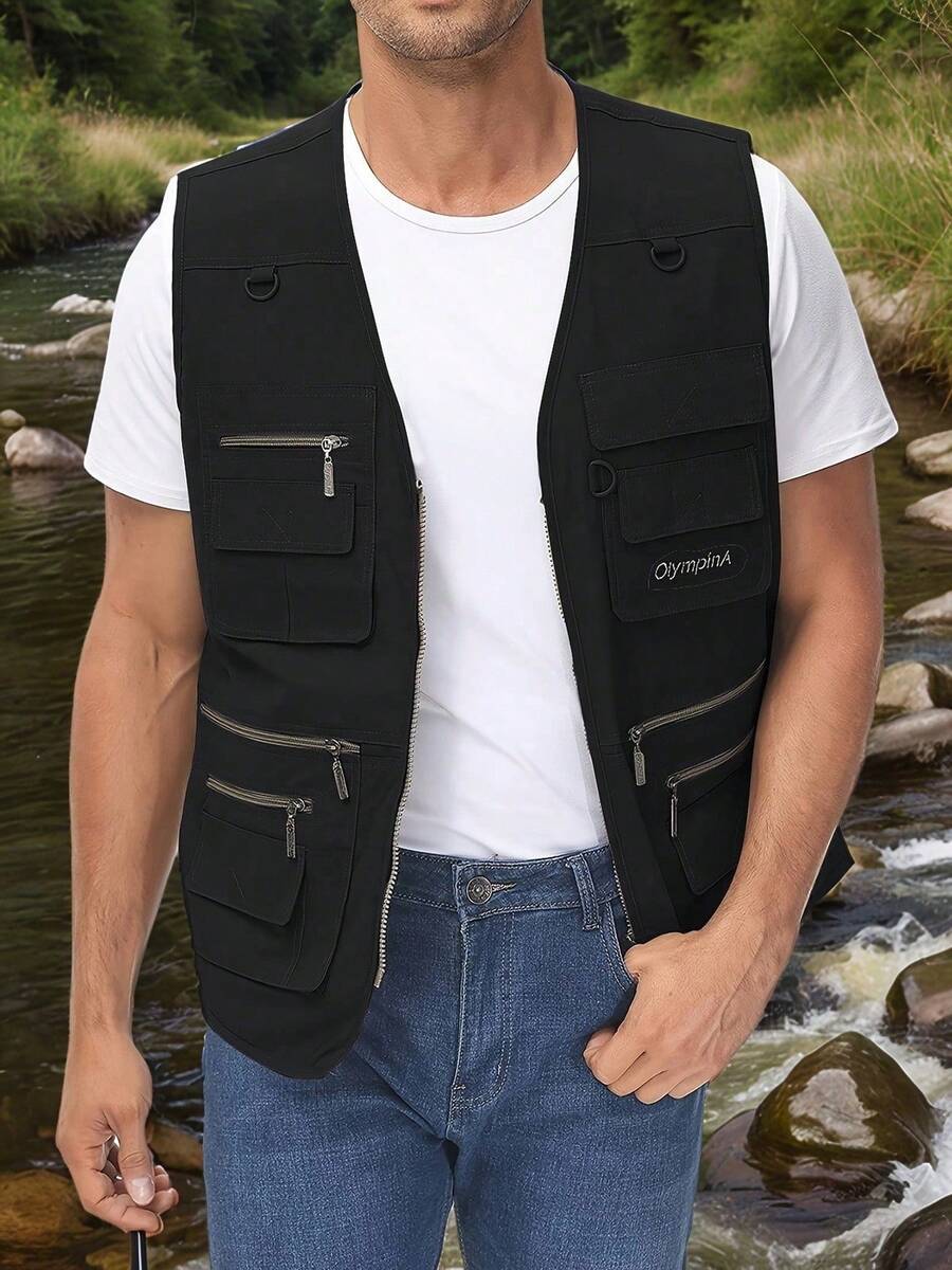RANTAR Men's Fishing Vest Utility Lightweight Outdoor Travel Photo Journalist Cargo Vest With 16 Pockets - màu đen - Xem 1
