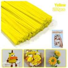 200/450根多色加粗雪尼尔绒条，散装彩色毛绒棒，9种颜色，适用于DIY工艺品和艺术项目，可作绒球，适用于情人节、母亲节和复活节装饰 - 彩色 - 查看 28