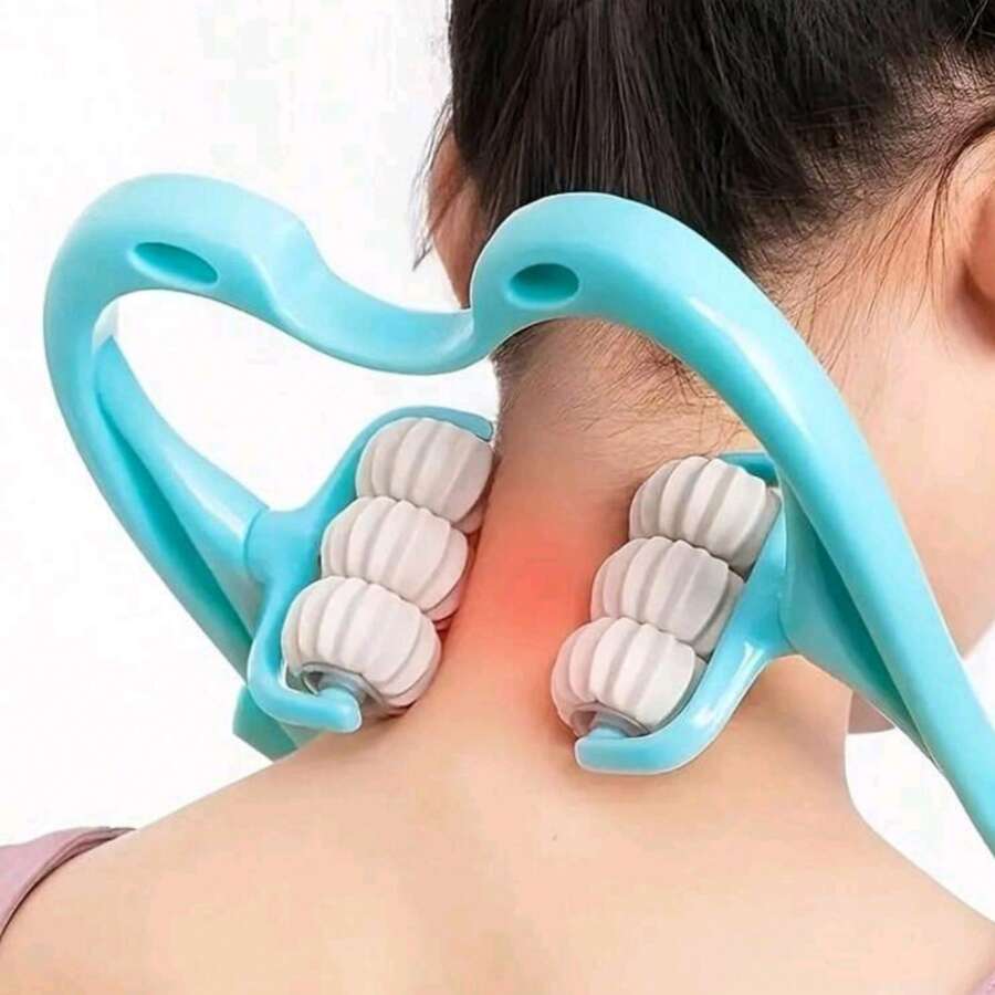 多功能手动颈部按摩器，手持式迷你夹式颈部按摩器，适用于颈部、肩部和背部，家用