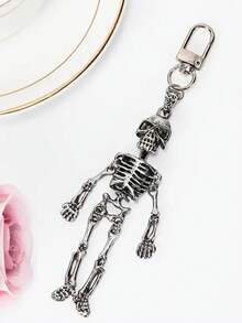 1pc Halloween Skeleton-Shaped Keychain - Halloween Anime-Inspired, Fashionable Vintage Skull Frame Halloween,Durable Metal With Lobster Claw Clasp,Home Decoration,Earphone Pendant, Mobile Phone Shell Pendant- Perfect For Car Keys, Backpacks & Bags ,It Is Also A Good Choice For Giving Gifts.Goth ,Y2k,For Men And Women - Perfect For Backpacks & Gothic Fans