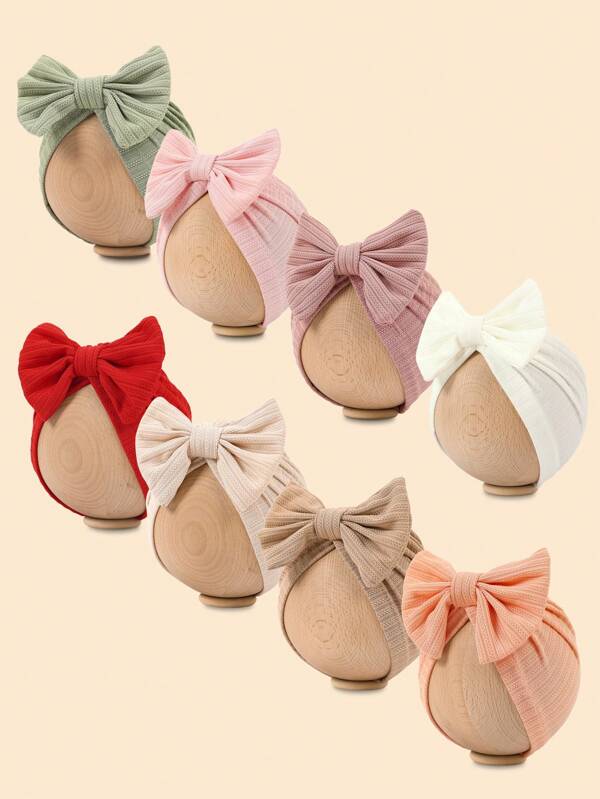 Chapéu com faixa de cabeça bordada estilo primavera e outono, 8 cores, com decoração de laço para bebês de 1 a 12 meses, roupas para recém-nascidos, meninas e meninos, em malha elástica costurada à mão, acessórios de cabelo com laço para meninas, acessórios de cabelo infantis, decorações fofas para produtos de bebê, acessórios de cabelo infantis, tiaras, acessórios de cabelo para meninas, roupas para meninas