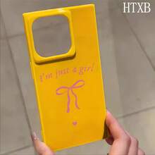 Funda con diseño de corazón, compatible con las series 16 Pro, 16, 15 Pro, 14, 14 Plus, 13, 13 Pro, 12 Pro y 12 Pro. Diseño a prueba de golpes con cobertura total, gran abertura, marco liso brillante y detalles prominentes. - Amarillo - Ver 3