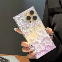 Funda con diseño tridimensional de cubos, orificio grande y ángulo recto, compatible con phone 16/15/14/13/12 Pro. Funda protectora brillante anticaídas para phone 14, 15, 16 Plus y 12 Pro. Ideal para cumpleaños y fiestas. - transparente - Ver 5