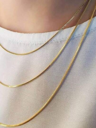 Colar Ouro 18K - 40 cm 45 cm 50 cm 60 cm 70 cm - Corrente Veneziana Legítima Pura Maciça V12