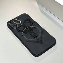 Diseño de ciervo. Funda magnética para teléfono con textura de piel sintética de oveja. Compatible con los modelos 12 al 16 Plus, Pro y Pro. Elegante y de alta calidad. Una excelente opción. - Colores mixtos 3 - Ver 5