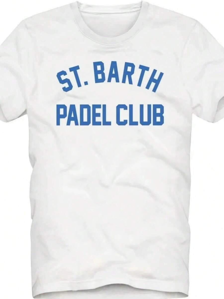 2025 MC2s Saints Barths Padel Peripheral Pattern Printing Summer Luxury Brand Cotton Men's And Women's T-Shirts Short Sleeves Top.Jpg - 白色 - 查看 1