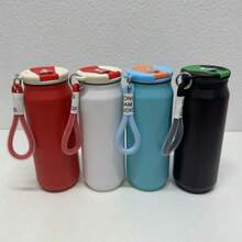 Macaron Stainless Steel  Cup Large Capacity Car Cup Rubber Paint Cola Can 500ML - trắng - Xem 8