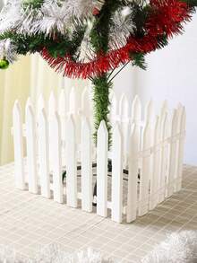20pcs/Set 12-Inch Christmas Tree Gate, Kids & Pets Fence Barrier, Party Garden Home Decor Small White Plastic Fence Panels - Lightweight, Durable And Easy To Clean Fence For Indoor/Outdoor Garden, Flower Beds, Vegetable Patches, And Christmas Decor - Multifunctional Garden And Home Decoration, Outdoor Fencing