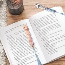1pc Acrylic Bookmark, Cat Pattern - Cute Transparent Bookmark With Tassel, Ideal Gift For Book Lovers - Multicolor - View 3
