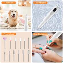 Portable Rechargeable Cordless Electric Nail Drill - Professional Nail File Machine With Drill Bits & Sanding Bands For Acrylic Gel Nails, Manicure & Pedicure Polishing