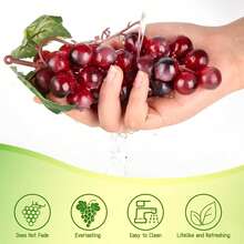 8/4/1 件假红葡萄，塑料逼真水果人造仿真葡萄，适用于婚礼家居厨房派对装饰摄影道具 - 彩色 - 查看 6