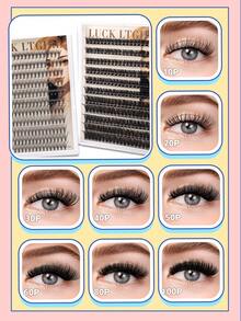 220 buc. Gene false cluster - (gradient natural 10-16 mm), extensii de gene false DIY, naturale, voluminoase, pufoase și ușoare, din material textil 3D, subțiri, ultra-moi și reutilizabile, lucrate manual - perfecte pentru purtare zilnică, întâlniri, petreceri, nunți, ședințe foto și creații artistice personalizate cu gene.