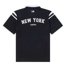 MLB Męskie i damskie koszulki polo z krótkim rękawem, uniwersyteckie koszulki polo z odkrytym dekoltem, koszulki codzienne, koszulki sportowe z klapami 3APQV0353-50BKS