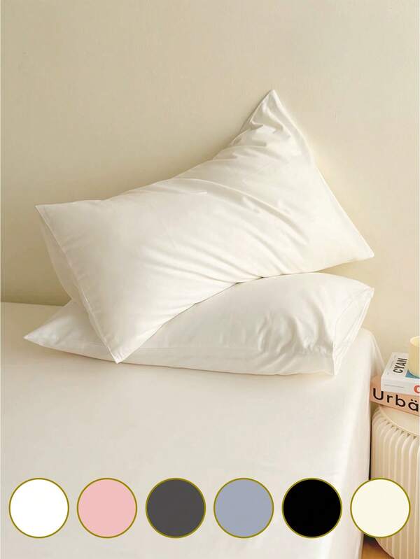 2 paquetes de fundas de almohada unicolor, fundas de almohada de microfibra King (sin incluir el relleno de la almohada), fundas de almohada suaves con cierre de sobre, resistentes a la decoloración y las manchas, opciones de multicolor, amigables con la piel, anti-pelusas, se ajustan a diferentes tamaños, lavables a máquina, decoración de otoño, decoración de habitaciones, vuelta al colegio, útiles escolares