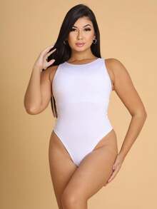 Bori Women's Bodysuit Kit Bory Tank Top Leotard Versatile Casual Closed Back Second Skin Fashionista Basic Work Church Office Gift Party Birthday Various Colors - 黑白灰 - 查看 3