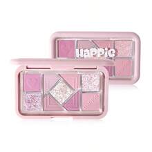 HOLD LIVE 迷你粉框9色眼影盘，玻璃糖纸珍珠，哑光腮红，性感蓝色眼影 - H03 - 查看 3