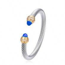 سوار فاخر من الفولاذ المقاوم للصدأ مزين بالسيراميك الملون زركونيا للنساء ،اكسسوارات الزفاف ، هدية للفتيات