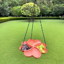 1 Piece/Outdoor Garden Terrace Hanging Bird Bowl/Bird Feeder - Durable Plastic, Bird Feeding Station/Garden Decorative Bird Feeder, Multi-Functional, For Feeding Food And Water, Easy To Install, Suitable For Parrots And Hummingbirds, Wild Birds