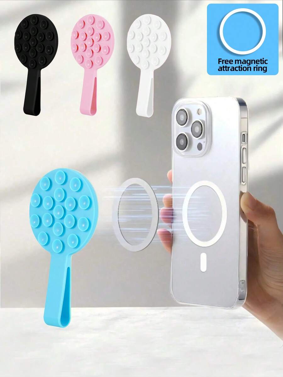 Neuer tragbarer starker magnetischer Silikonnapf Handyhalter, mit starkem magnetischem Rücken zum Aufhängen an der Wand, abnehmbarer tragbarer magnetischer flüssiger Silikonhalter geeignet für Fotografie und Videoaufnahmen, kompatibel mit Android und iOS Nutzern, tolles Geschenk für Familie und Feiertage, kompatibel mit iPhone, Android Smartphone, Geschenk zum Geburtstag, für Familie, Freunde Handyhalterung Handyzubehör