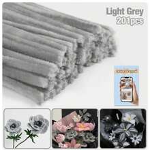 200/450根多色加粗雪尼尔绒条，散装彩色毛绒棒，9种颜色，适用于DIY工艺品和艺术项目，可作绒球，适用于情人节、母亲节和复活节装饰 - 彩色 - 查看 25