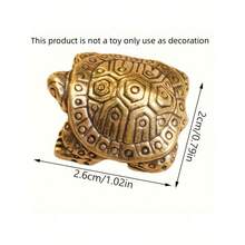 1 pieza Tortuga de la longevidad vintage, escultura decorativa de latón macizo del animal de la longevidad, decoración del hogar, regalo de cumpleaños para personas mayores - Dorado - Ver 6