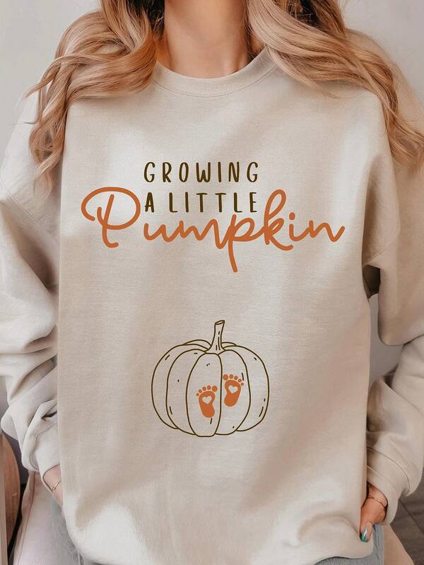 Growing A Little Pumpkin Shirt Fall Maternity Pregnancy Thanksgiving Sweatshirt Fall Pregnancy Announcement Gift Pregnancy Reveal, Fall Clothes For Women ,Thanksgiving Plus Size Clothing