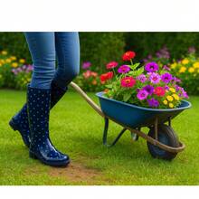 Women Rain Footwear - Negro/Azul - Ver 3