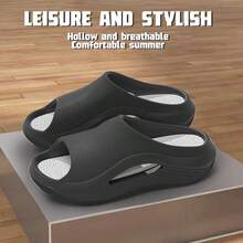 Outdoor Thick Sole EVA Slide Sandals, Non-Slip Summer Slippers - Black - View 1