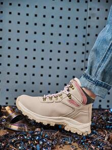 Women's Steel Toe Work Shoes, Sturdy Durable Work Boots, Comfort Sneakers, Puncture Resistant, Suitable For Warehouse, Gardening & Outdoor Work - Beige - View 9