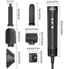 7 合 1 吹风机刷吹风机刷 110000 RPM 热风刷造型器自动空气卷发器适用于卷发扭转多功能造型器专业 Lonic 旅行美发造型工具热刷造型器头发空气造型器